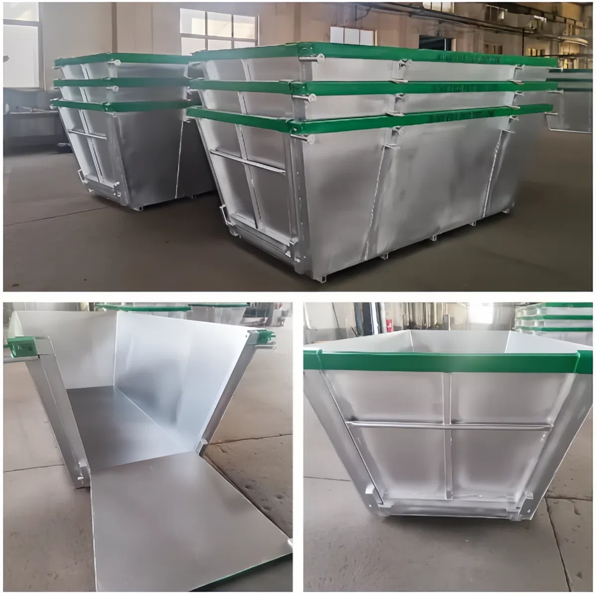 Outdoor Galvanized Steel Stackable Waste Bin